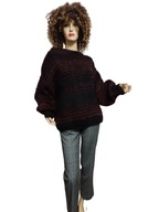 SWETER swobodny wełniany MOHEROWY wełna moher 42/44