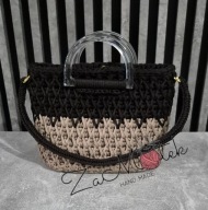 Torba szydełko shopper hand made podszewka prezent dzień mamy zajączek