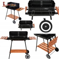 GRILL WĘGLOWY OGRODOWY SKŁADANE PÓŁKI STALOWY RUSZT 53x33cm PRZENOŚNY LUND