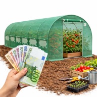 TUNEL OGRODOWY FOLIOWY SZKLARNIA 10m2 NAMIOT STELAŻ 4x2,5m NA WARZYWA OGRÓD