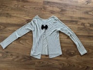 Bluzka sweterek złota nitka odkryte plecy czarna kokardka