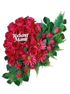 Stroik SERCE na cmentarz kompozycja na grób róże wiązanka nagrobna