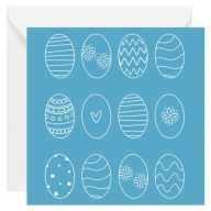 Kartka okolicznościowa na Wielkanoc - Pisanki Minimalistyczna - 14x14 cm