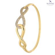 76335 BRANSOLETKA 18K POZŁACANA 60/13MM sztywna nieskończoności cyrkonie