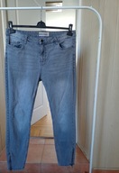 spodnie dżins rurki strecz 44 janina szare