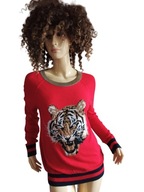 SET SWETER z wełną kaszmirem tygrys 36/38