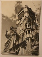 TORUŃ. Pomnik M. Kopernika na tle wieży ratusza CIEKAWA PIECZĄTKA, RZADKOŚĆ