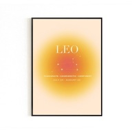 PLAKAT, ZNAKI ZODIAKU, LEO, LEW, AURA POSTER, PLAKATY NA ŚCIANĘ, 30x40