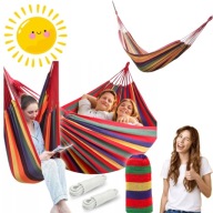 HAMAK OGRODOWY DWUOSOBOWY DUŻY XXL HUŚTAWKA 2W1 BAWEŁNA GO GARDEN