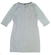 HEMA_Cudna SUKIENKA_biała czarne paski dzianina prosta jedyna_42