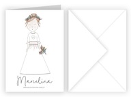 Zaproszenia komunijne na komunię z kopertą dla dziewczynki - PERSONALIZACJA