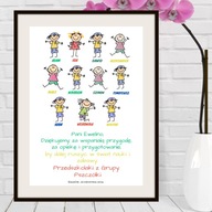 Pamiątka prezent dla Nauczyciela Zakończenie Roku z imionami plakat A4, A3