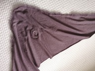 Elegancka Chusta/ szalik - ciepły z ozdobnymi przeszyciami śliwkowy /brąz