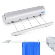 SUSZARKA ŚCIENNA ROZCIĄGANA BIAŁA ŁAZIENKOWA SOLIDNA SZNUROWA ROZSUWANA