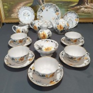 Serwis kawowy porcelana LFZ Lomonosov | Żółte kwiaty | ZSRR | vintage
