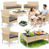 Zestaw Mebli Ogrodowych Meble Stół Sofa Krzesła Na Taras Ogród Podwórko