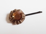 Wsuwka ozdobna z kryształkiem brązowa