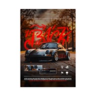 Plakat Porsche 911 retro A2 42x59,4 cm obraz samochodu dekoracja ścienna