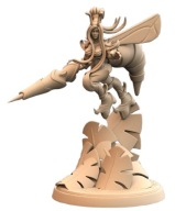 Gilded Stinger Kobieta Osa Pinup A Druk 3D NSFW