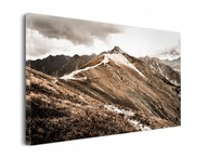Obraz na płótnie do salonu pejzaż góry las Tatry drzewa sepia 120x80 cm
