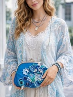 Elegancka torebka wykonana na szydełku - handmade boho rękodzieło