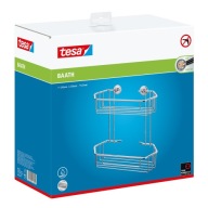 PÓŁKA ŁAZIENKOWA POD PRYSZNIC KOSZYK TESA BAATH PODWÓJNY CHROM ŁATWY MONTAŻ