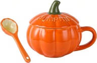 KUBEK DYNIA HALLOWEEN Ceramiczny 250 ml z Pokrywką i Łyżeczką duży solidny