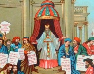 Wielkanoc Ukrzyżowanie Wyrok na Jezusa Oleodruk chromolitografia obraz