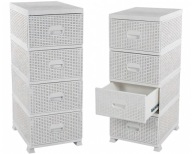 SZAFKA ŁAZIENKOWA KOMODA REGAŁ ORGANIZER 4 SZUFLADY RATANOWA STOJĄCA