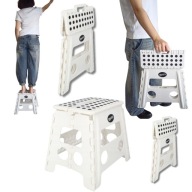 TABORET STOŁEK SKŁADANY ANTYPOŚLIZGOWY POD PRYSZNIC WARSZTATOWY BIAŁY 32CM