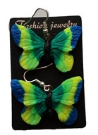 KOLCZYKI Z MODELINY KOLOROWE MOTYLE MOTYLKI SWEET