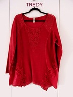 TREDY BORDOWA TUNIKA KORONKA CEKINY 48