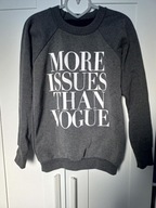 bluza xs s m średniej grubości przez główkę długi rękaw szara biały napis