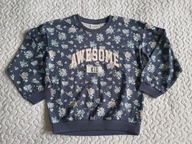 Piękna bluza niebieska w kwiatki nowa roz 110-116