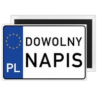 MAGNES TABLICA REJESTRACYJNA dowolny napis PREZENT MECHANIK OZNACZENIE AUTA