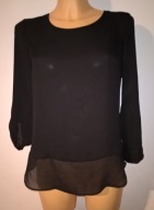 ATMOSPHERE bluzka czarna SZYFON REKAW 3/4 NOWA S