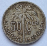 Kongo Belgijskie 50 centimes 1923 - król Albert