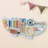 DREWNIANA TABLICA MANIPULACYJNA KROKODYL TOOKY TOY EDUKACYJNA 3 EL