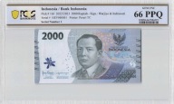 Indonesia 2000 rupii 2022/2023 / Gem UNC 66 PPQ / NUMER 0000001 !!!!