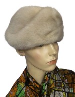 Norka czapka,beret ,toczek futro naturalne,k. biszkoptowy 59