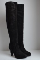 Zamszowe kozaki Minelli ZALOTNIE zakrywające kolano nieco SZERSZA cholewka