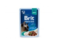 BRIT PREMIUM ADULT CAT GRAVY BEEF FILLETS SASZETKA 85G