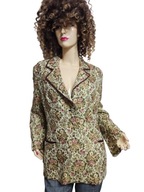 ŻAKIET marynarka GOBELINOWA Z ZŁOTĄ NITKĄ w kwiaty 40/42 karnawał