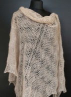 Chusta kid moher jedwab merino rękodzieło