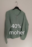 Sweter włoski moher L wełna zasuwany