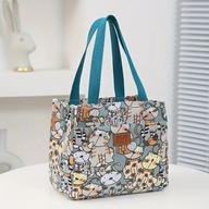 torba termiczna mała torebka lód zielony cat kot modna anime styl LUNCH