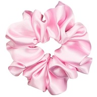 Gumka scrunchie do włosów różowa satyna