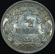 Niemcy - 1/2 Marki 1916 A - menniczy egzemplarz