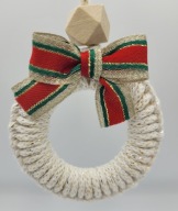 Mini wianek świąteczny makrama zawieszki na choinkę ozdoby bombki handmade