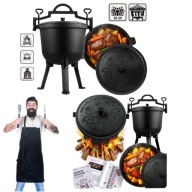 KOCIOŁEK EMALIOWANY ŻELIWNY 11L GARNEK MYŚLIWSKI WĘGIERSKI NA OGNISKO GRILL